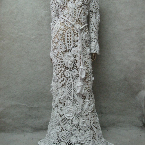 Vestido de ganchillo boda maxi vestido de blanco hecho a mano - Etsy México Vestido de ganchillo boda maxi vestido de blanco hecho a mano - Etsy México