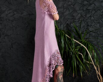 plus size dusty pink dress Dusty Rose Crochet Dress – Hood Boutique main image 0
