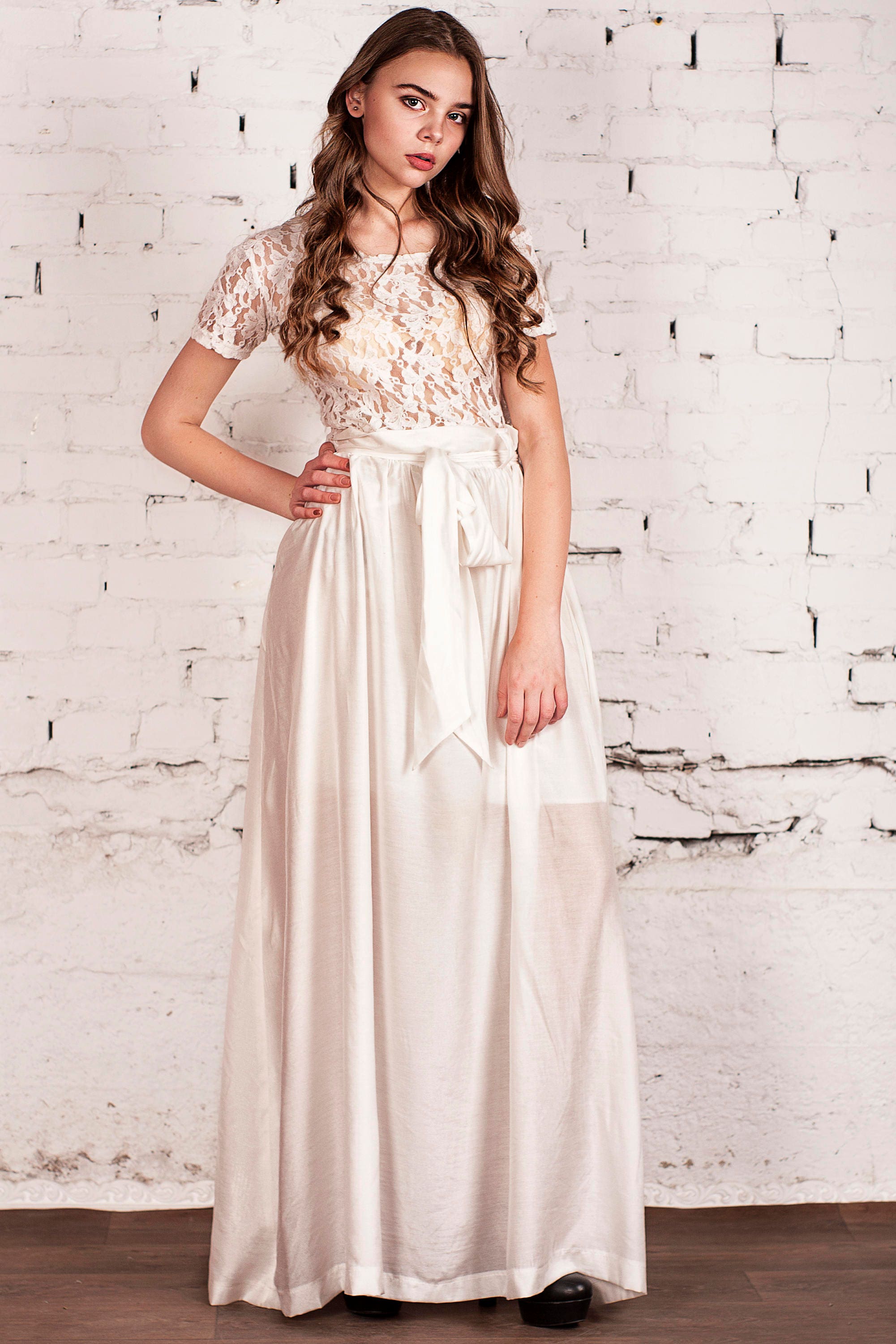 long white gown styles