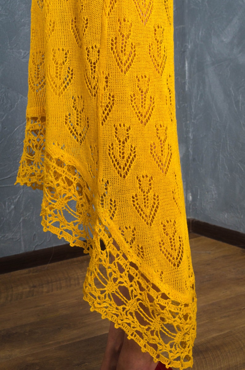 Crochet Yellow Dress KNITTED lacy Tunic CROCHETED dress Etsy