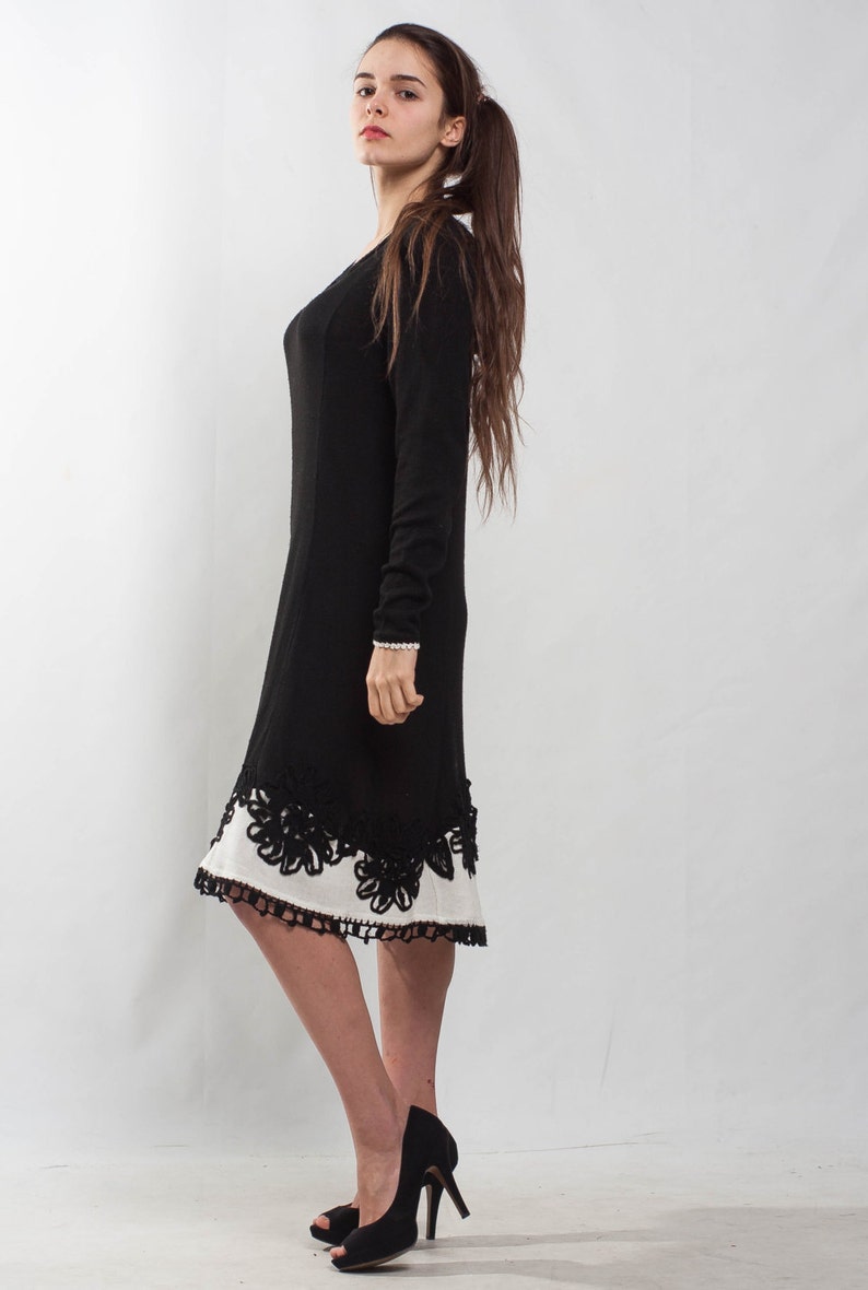 crochet black dress