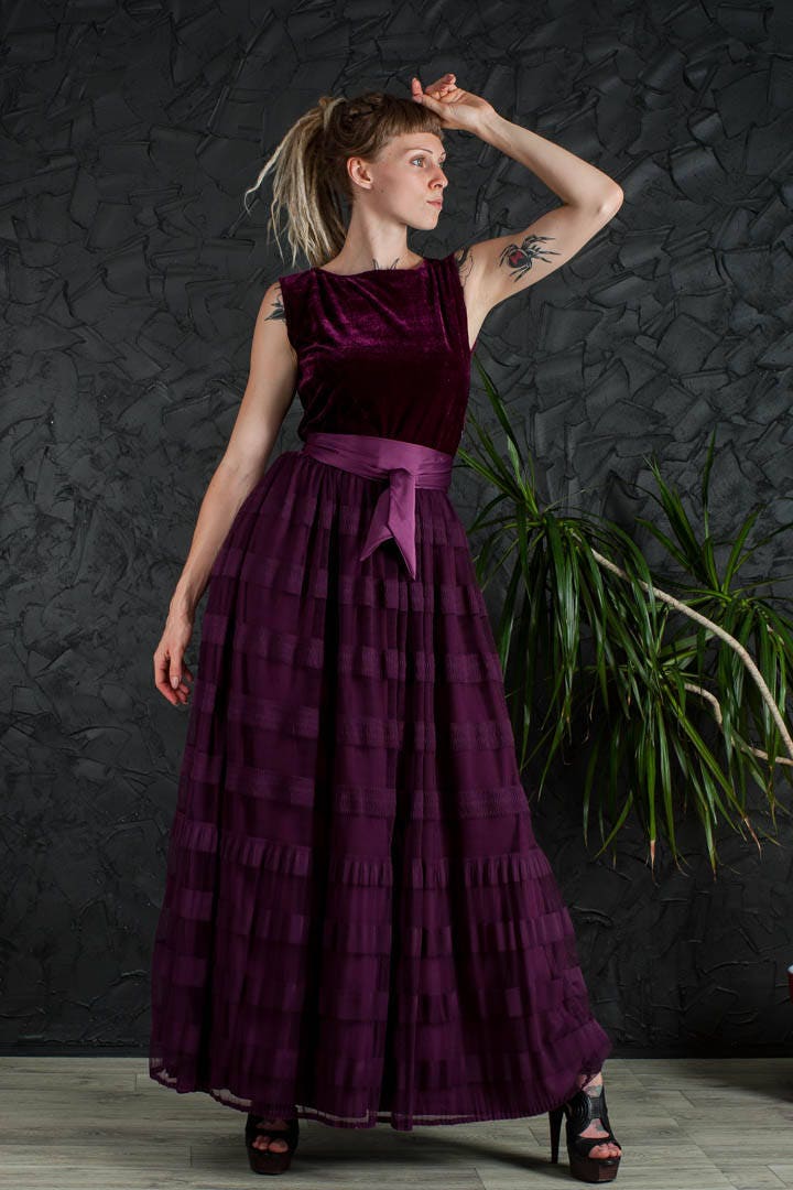 purple party frocks