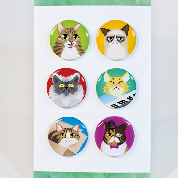 Famous Felines Pin/Magnet Set