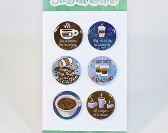 Coffee Lovers Pin/Magnet Set