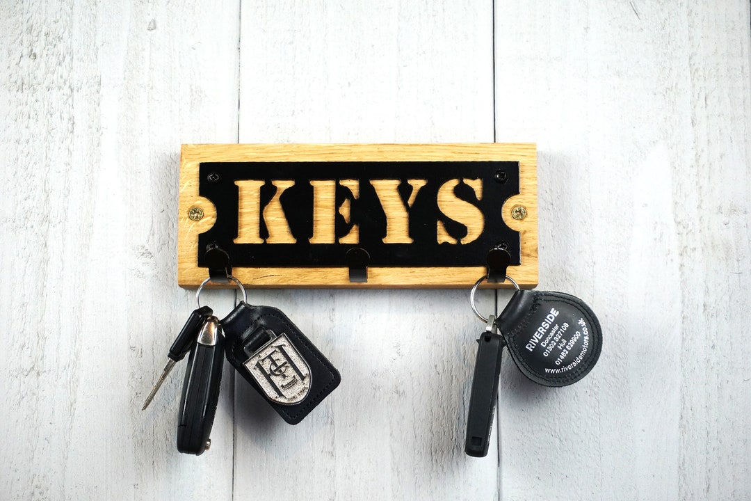 Oak Key Rack, Unique Key Holder, Decretive Wall Hook, Key Hook Rack