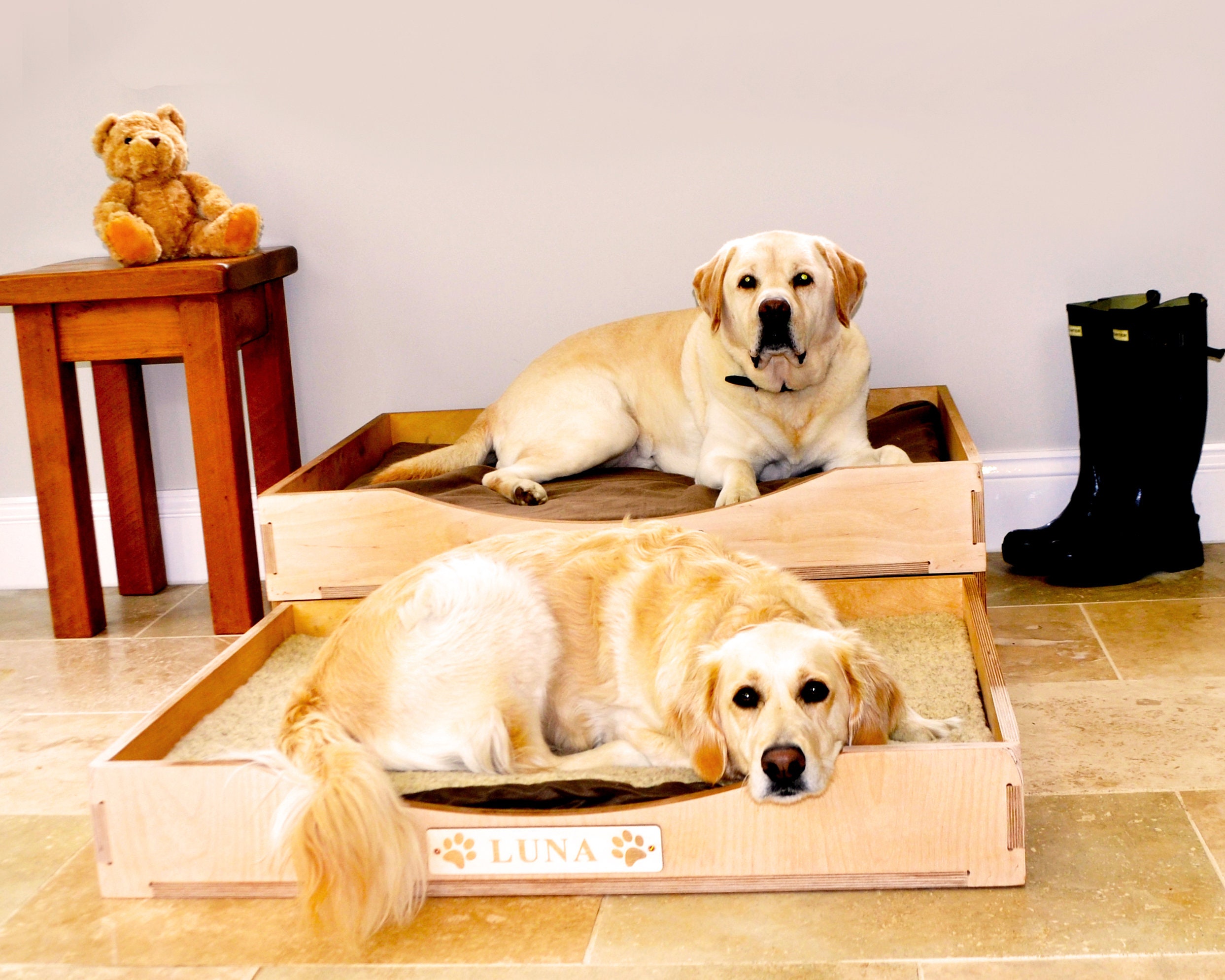 Double Dog Bed Frame Raised Dog Bed Dog Bed Wood Wooden Dog Etsy