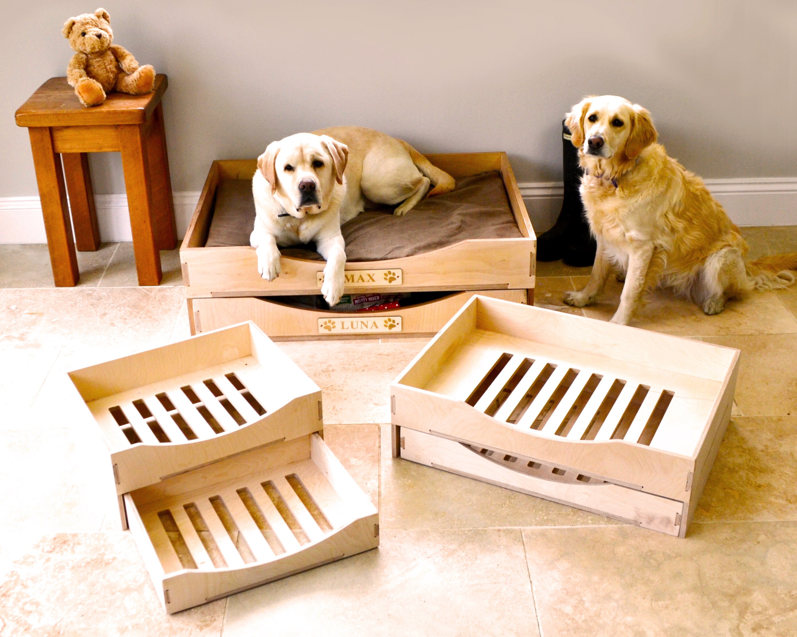 Double Dog Bed Frame Raised Dog Bed Dog Bed Wood Wooden Dog Etsy