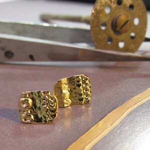 Gold earrings. 14k Yellow gold earrings with a unique design.Handmade stud gold earrings. Free shipping