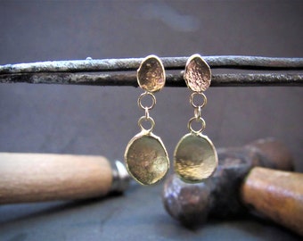 14K Gold Dangle Earrings – Handmade Drop Earrings for Women