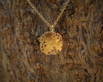 Handmade Solid Gold rough Diamond Necklace – Custom Jewelry