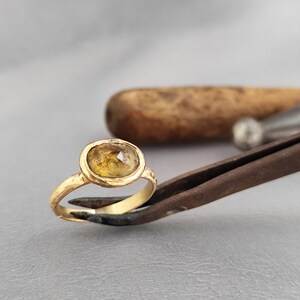 Tourmaline ring. 14K yellow gold unique Design ring with Brown Tourmaline. Beautiful and unique handmade ring.