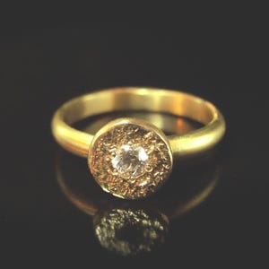 Diamond Engagement Ring | Statement ring | 14K solid Gold |