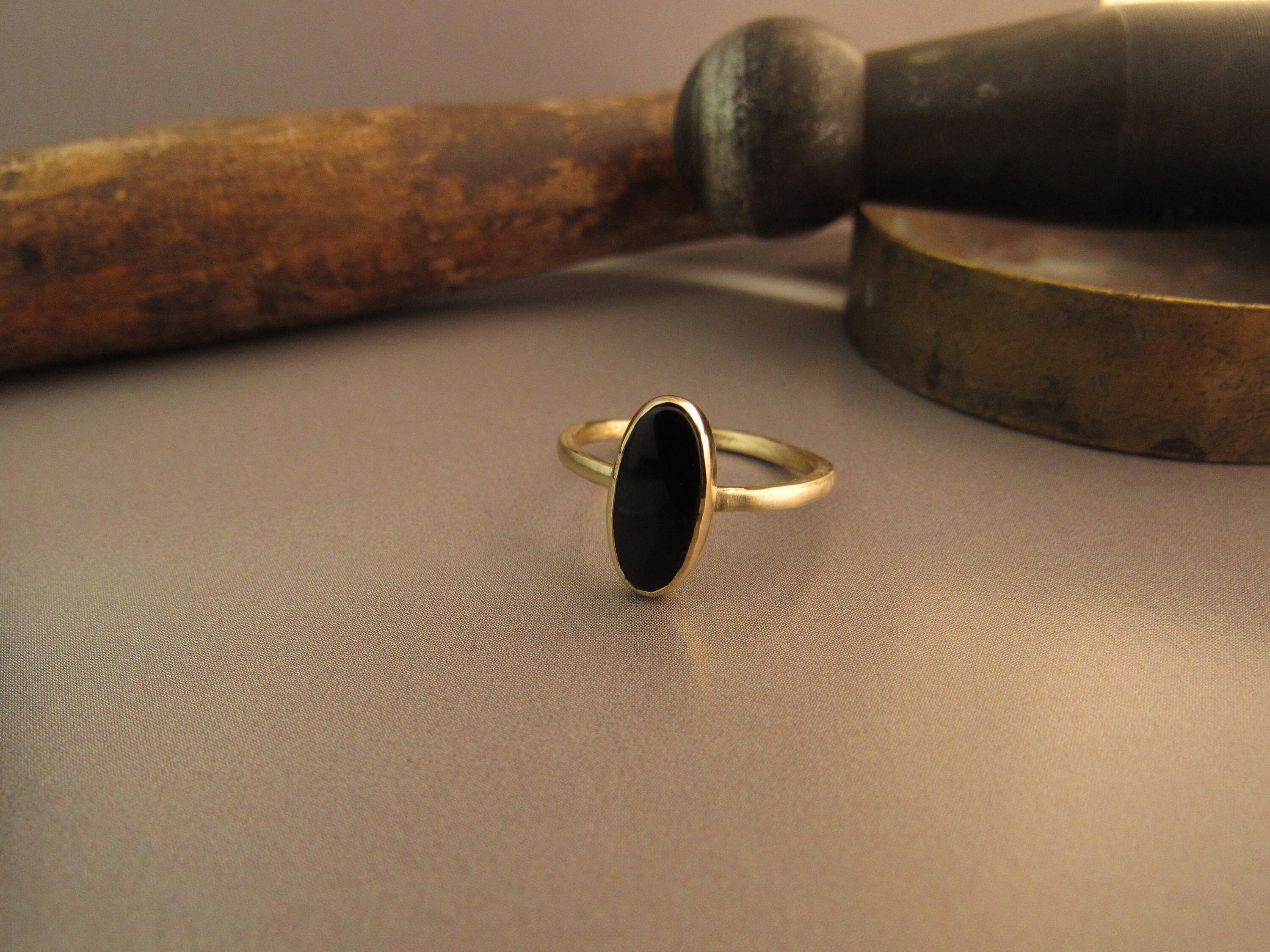 Womens black onyx store ring yellow gold