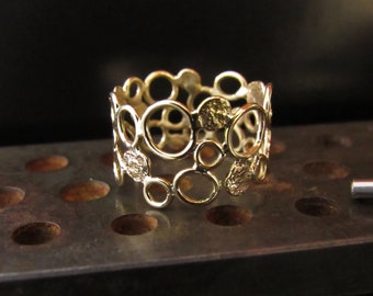 Gold ring. 14k solid yellow gold unique unusual gift. Ring for women. Unique wedding ring.