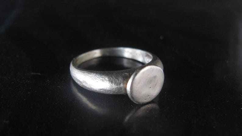 Handmade unique signet ring.Free shipping 14k soiid yellow gold ring