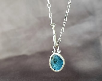 Necklace. Sterling Silver necklace with Kyanite stone. Necklace for women/men boys/girls. Handmade pendant.