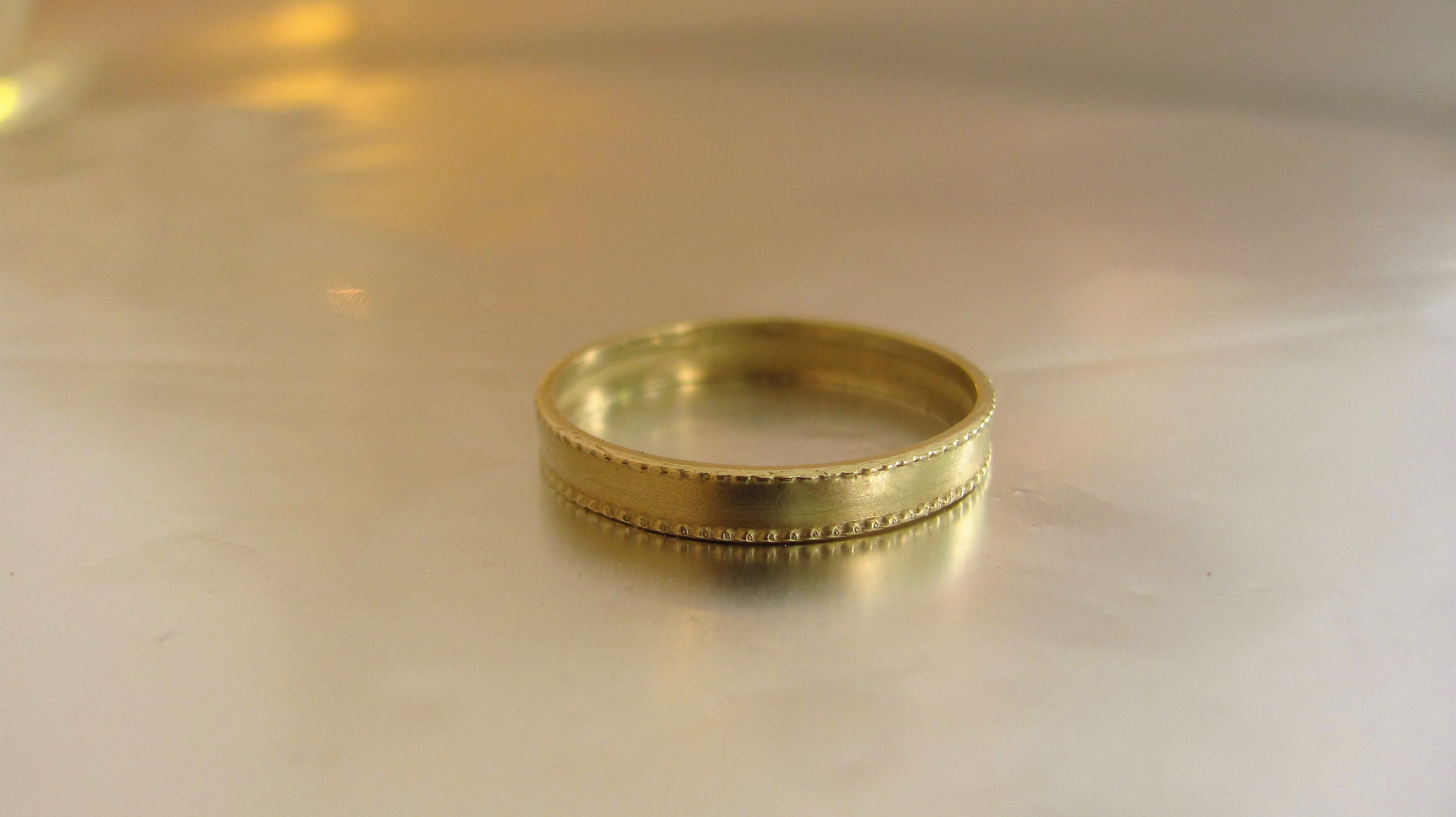 Wedding Ring - Unisex 14k Solid Yellow Gold Wedding Band - Handmade - Etsy
