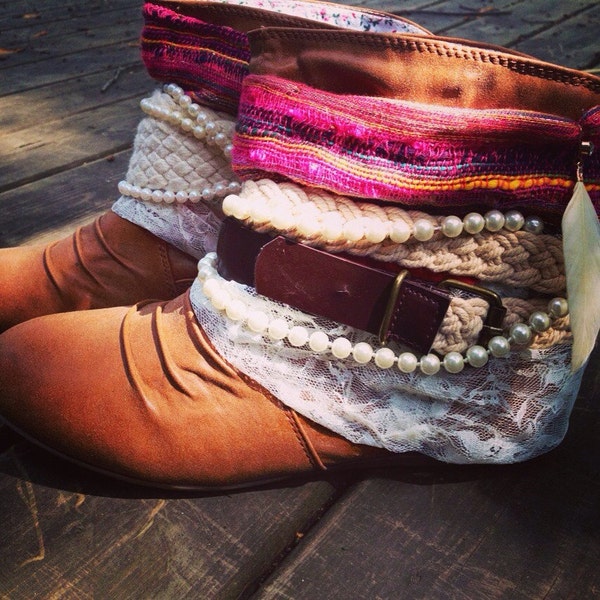 SALE! Size 7 Flat Reworked Gypsy Girly Hippie Boots