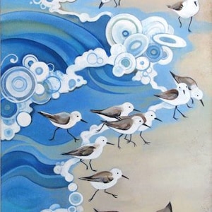 Sandpipers print on canvas or paper