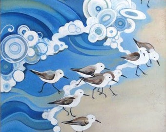 Sandpipers print on canvas or paper