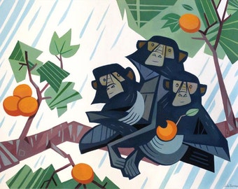 Drei Affen Kunstdruck