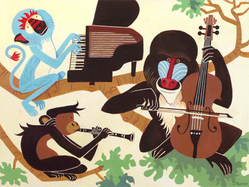 Cello Piano Trio Original Acrylic Painting Etsy