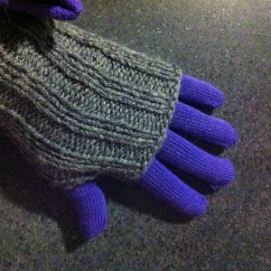 Outlander Fingerless Gloves in Dark Gray, Knitted