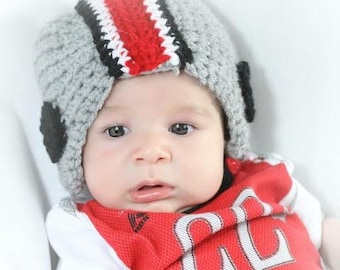 Football Helmet Baby Hat, Crochet