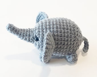 Elephant Plush | Stuffed Decoration Plushie Toy | 5 Inches | Handmade Crocheted | Light Heather Grey