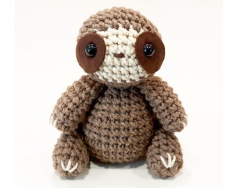 Sloth Plush | Stuffed Decoration Plushie Toy | 6 Inches | Handmade Crocheted | Light Brown