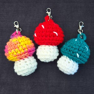 Mushroom Plush | Decoration Stuffed Plushie Toy | Small Little Handheld Mini 3 Inches | Handmade Crocheted | Colorful Cute Chubby Mushie Boy