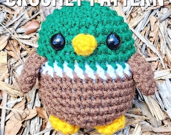Crochet Pattern: Baby Mallard Duck Amigurumi Plush Toy - Digital Download PDF File