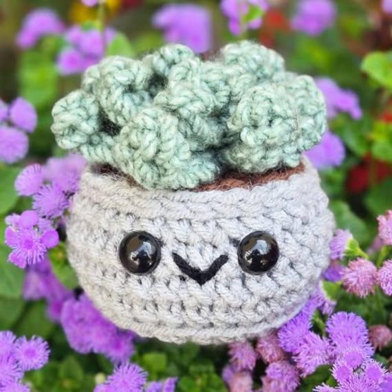 Succulent Plush | Stuffed Decoration Plushie | Home Decor | Small 3 Inches  | Handmade Crocheted | Mini Baby Green Happy Smiling Cactus Plant - Etsy