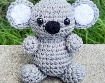 Koala Plush | Decoration Plushie Toy | Stuffed Sitting Cute Chubby Fat Koala Doll | 6 Inches | Handmade Crocheted | Grey