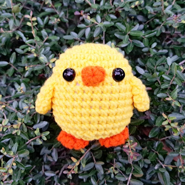 Baby Chick Duck Plush | Stuffed Decoration Plushie Toy | Small 5 Inches | Handmade Crocheted | Little Chubby Chonky Cute | Yellow
