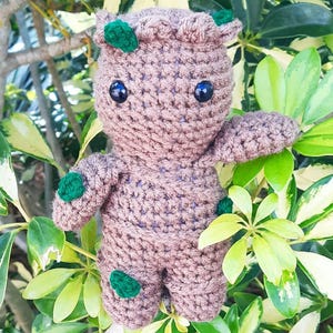 Sapling Plush | Stuffed Decoration Plushie Toy | 7 Inches | Handmade Crocheted | Big Large Cute | Brown Doll