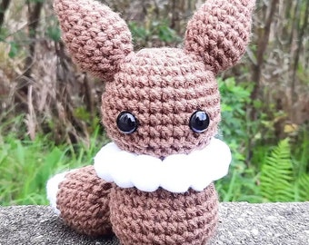 Monster Character Plush - 6 Inches - Brown - White Puffy Fur