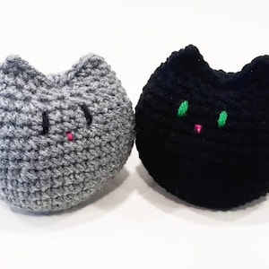 Cat Plush | Stuffed Decoration | Stuffed Plush Kitten Toy | 4 Inches | Handmade Crocheted | Black, Grey, White, Calico, Pink, Purple, Orange