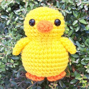 Mama Duck Plush | Stuffed Decoration Plushie Toy | Large 5 Inches | Handmade Crocheted Chubby Cute Little Duckling | Cute Baby Bird | Yellow