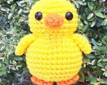 Baby Duck Plush | Stuffed Decoration Plushie Toy | 5 Inches | Handmade Crocheted Chonky Cute Little Duckling | Cute Baby Bird | Yellow