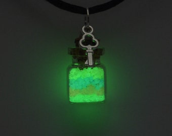 Green Poison Bottle Necklace - Green Glowing Bottle - Glowing Necklace - Poison Necklace - Bottle Jewelry - Poison Jewelry - Green Bottle