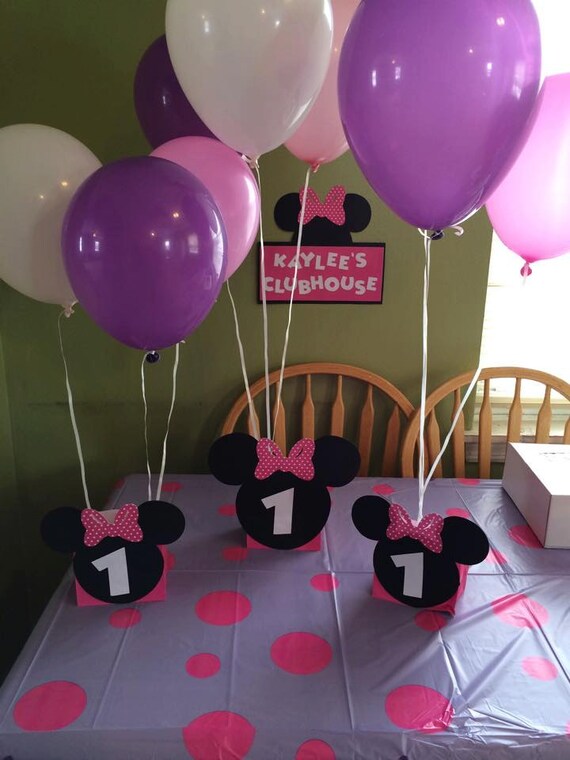 Minnie Mouse Balloon Centerpiece With Personalized Age Great Etsy