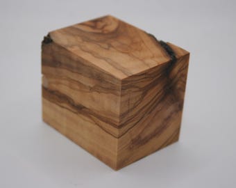 Handmade Olivewood ring box , proposal case engagement ring .  Featuring wooden hinge 185