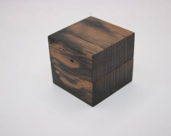 400 Year Old Reclaimed Oak Ring Box – Ebonised Artisan Wood Wedding or Proposal Box