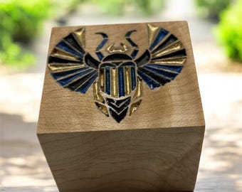 Handmade Maple Wood engagement proposal Ring Box – Engraved Scarab Beetle Design, luxury ring box, anniversary present, handcrafted 84