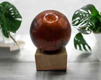 Handcrafted Figured Maple Wood Display Stand – Perfect for Crystals, Orbs , Eggs ,Marbles suitable for large crystals