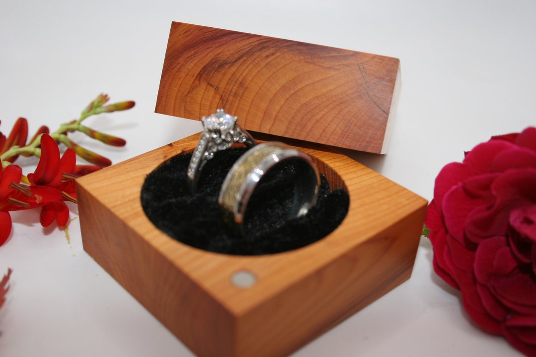 Buy Handcrafted Double Yew Engagement Ring Box, Unique