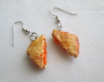 Miniature Food Jewelry, Grilled Cheese Sandwich Earrings