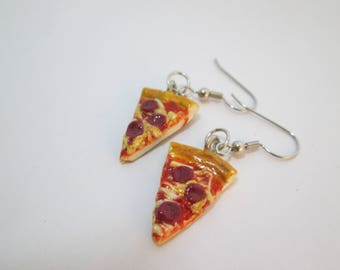 Pizza Slice Earrings: Handmade Polymer Clay Food Jewelry