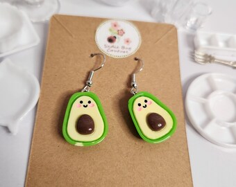 Avocado lovers earrings. Miniature food jewelry trendy mini earrings boho